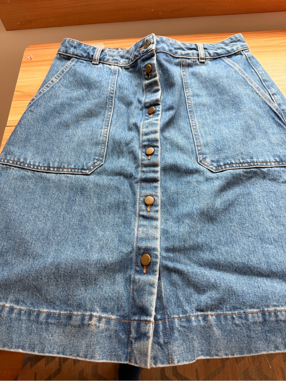 Cyrillus Paris Denim A-Line Utility Skirt 10